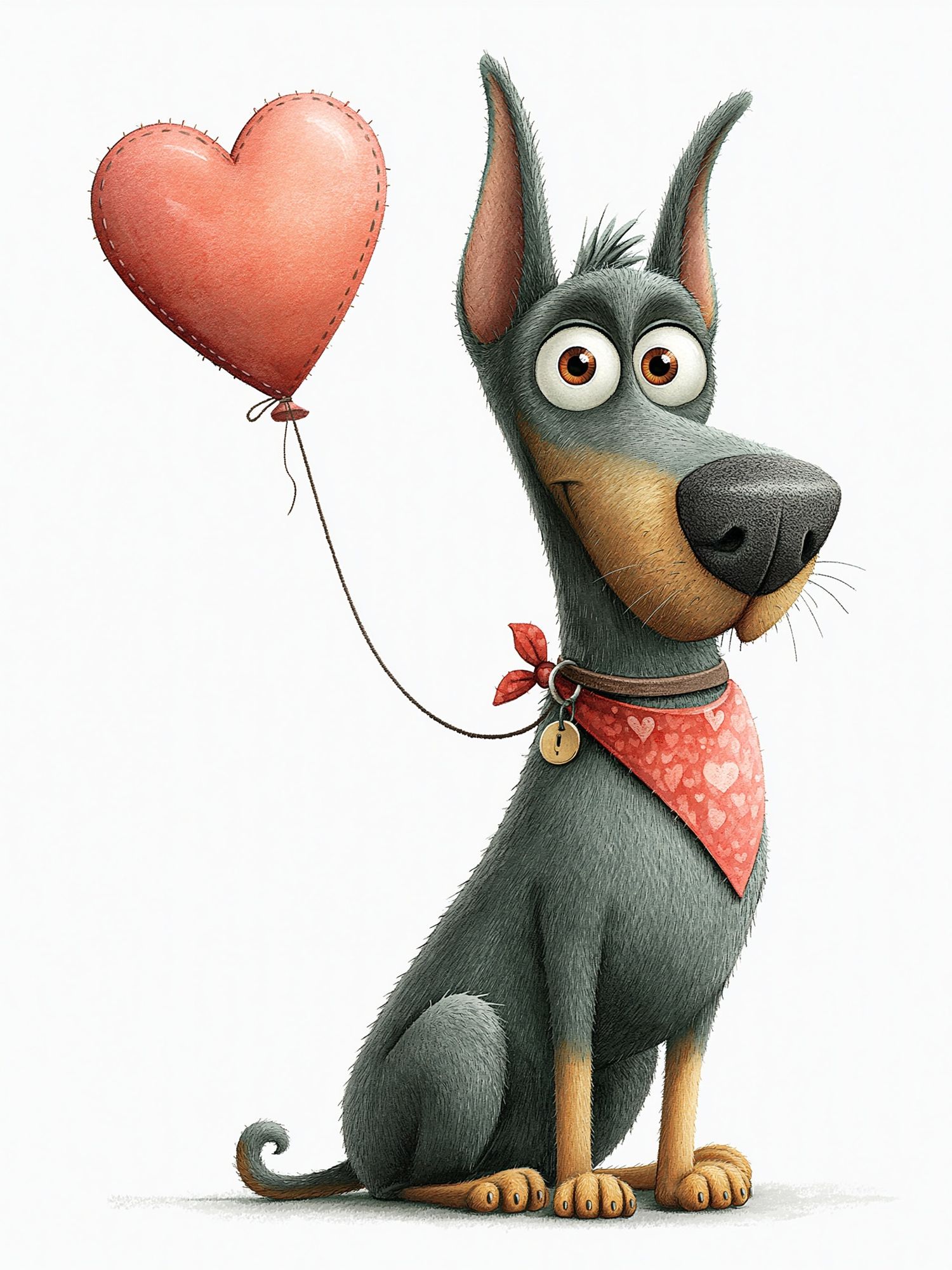 Heart Balloon Dog Illustration Poster. poster — illustration art