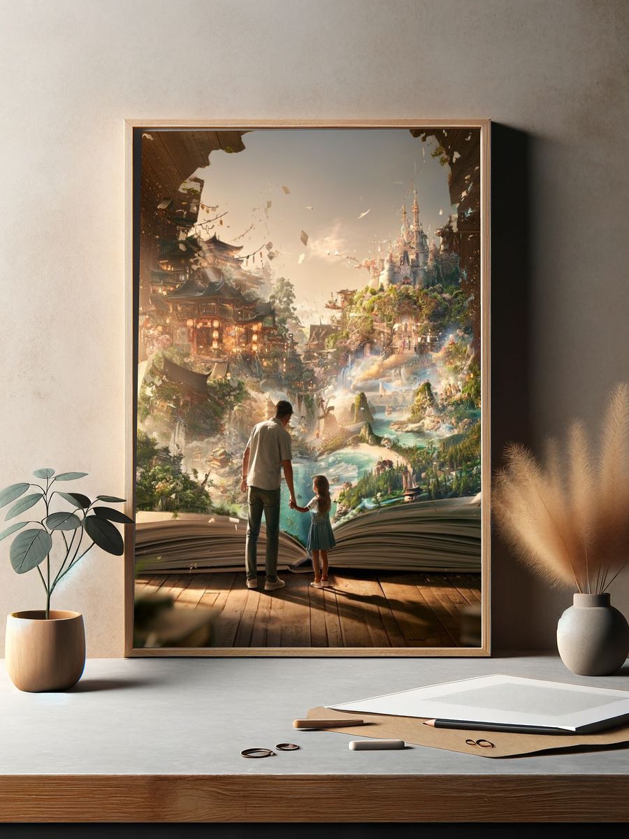 Fantasy Storybook World Illustration Print. — room view 2