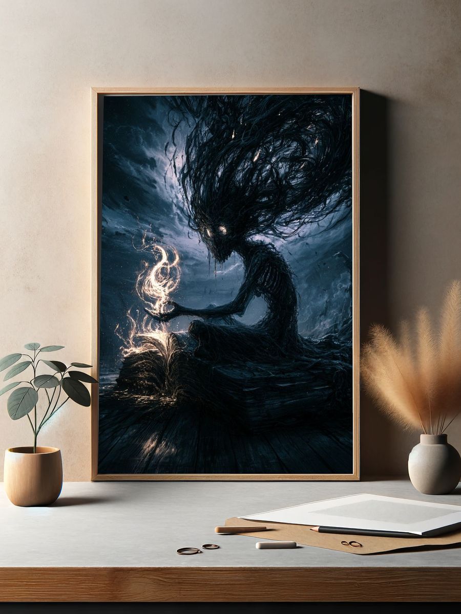 Dark Fantasy Sorcerer Poster. — room view 2
