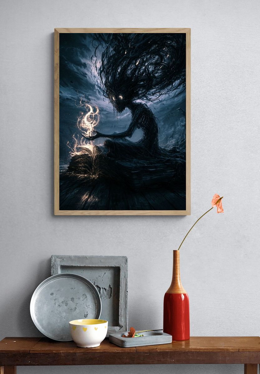 Dark Fantasy Sorcerer Poster. — room view 3