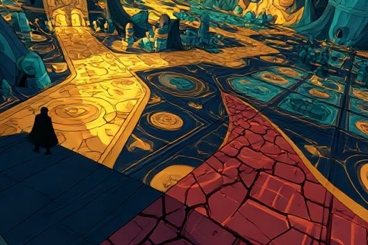 Surreal Mosaic Path Illustration Poster. poster — illustration art