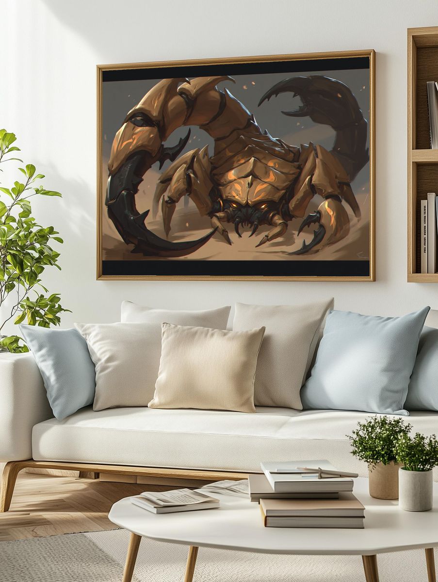 Desert Scorpion Digital Art Poster. — room view 2
