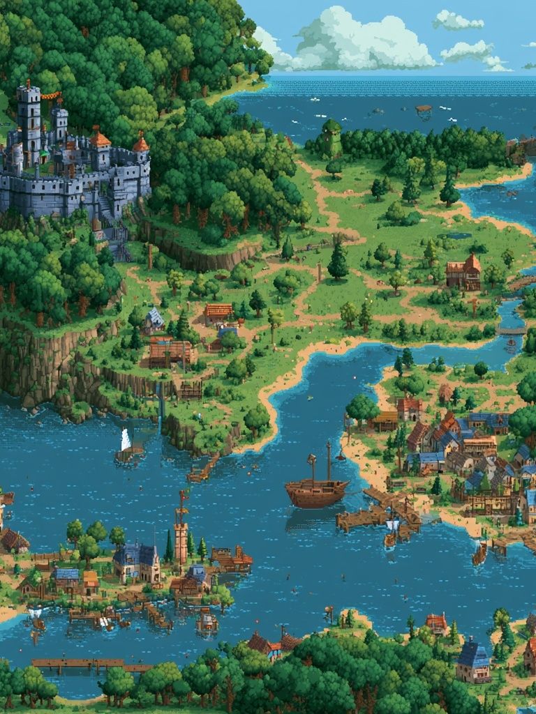 Fantasy Coastal Kingdom Poster. poster detail
