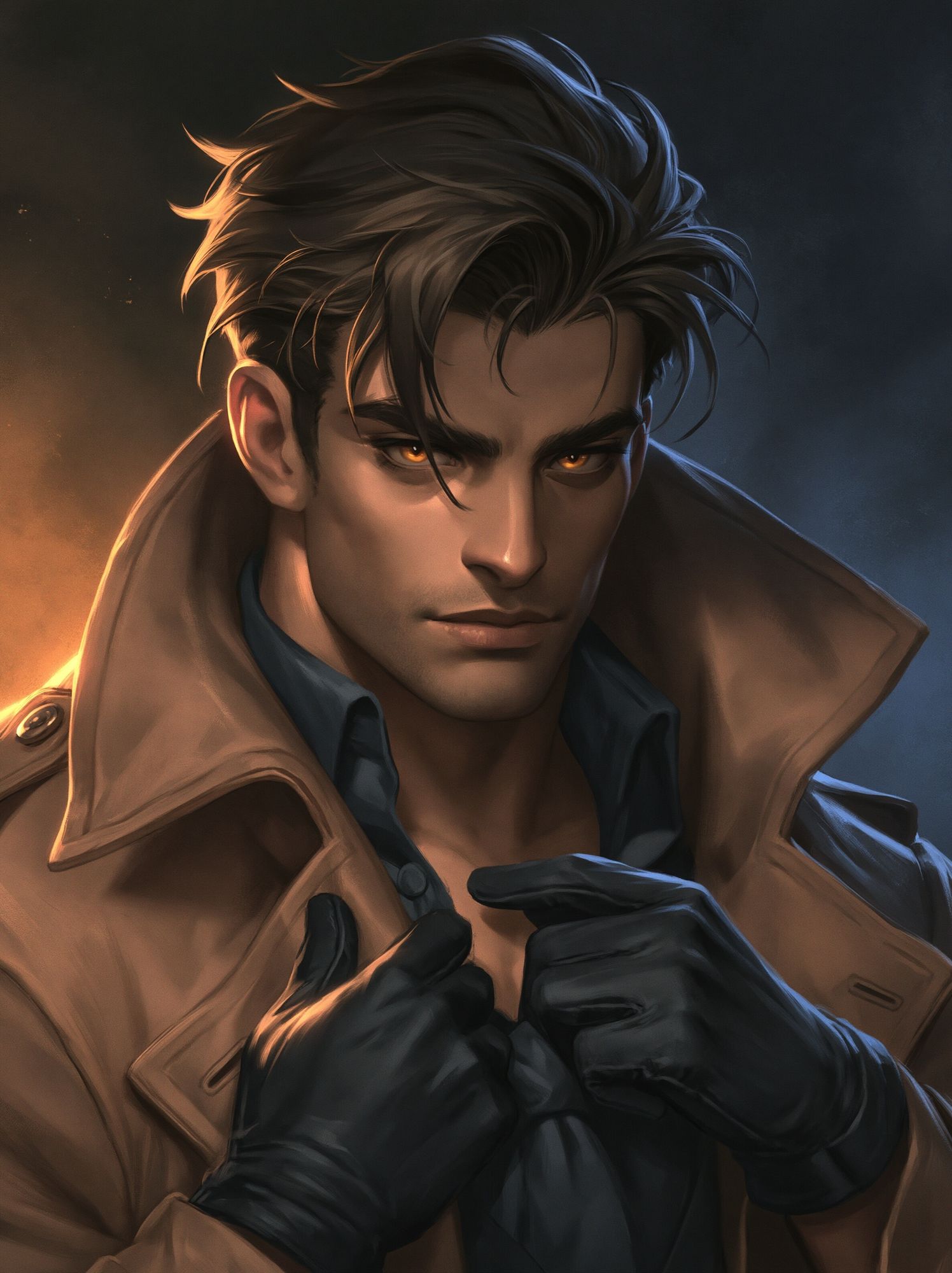 Mysterious Noir Portrait Print. poster detail