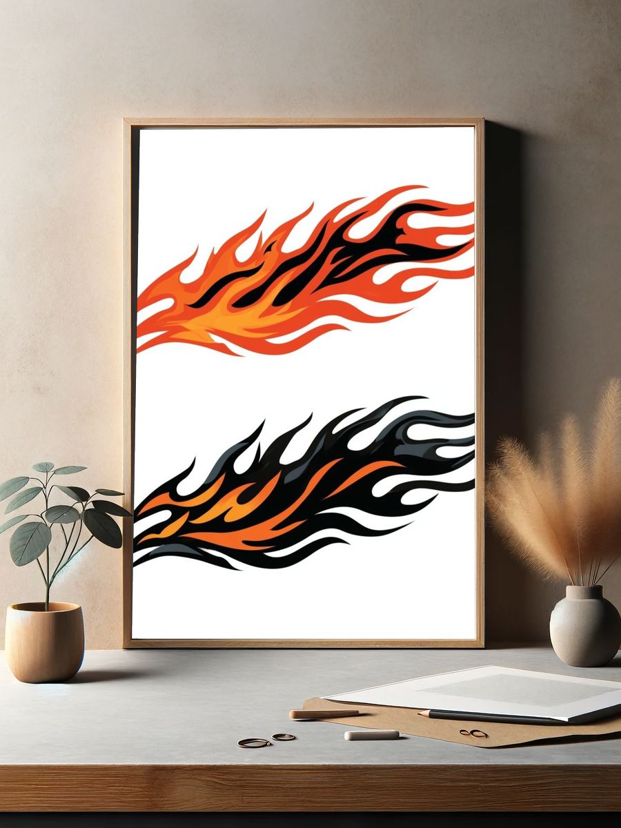 Flame Tribal Illustration Poster. — room view 2