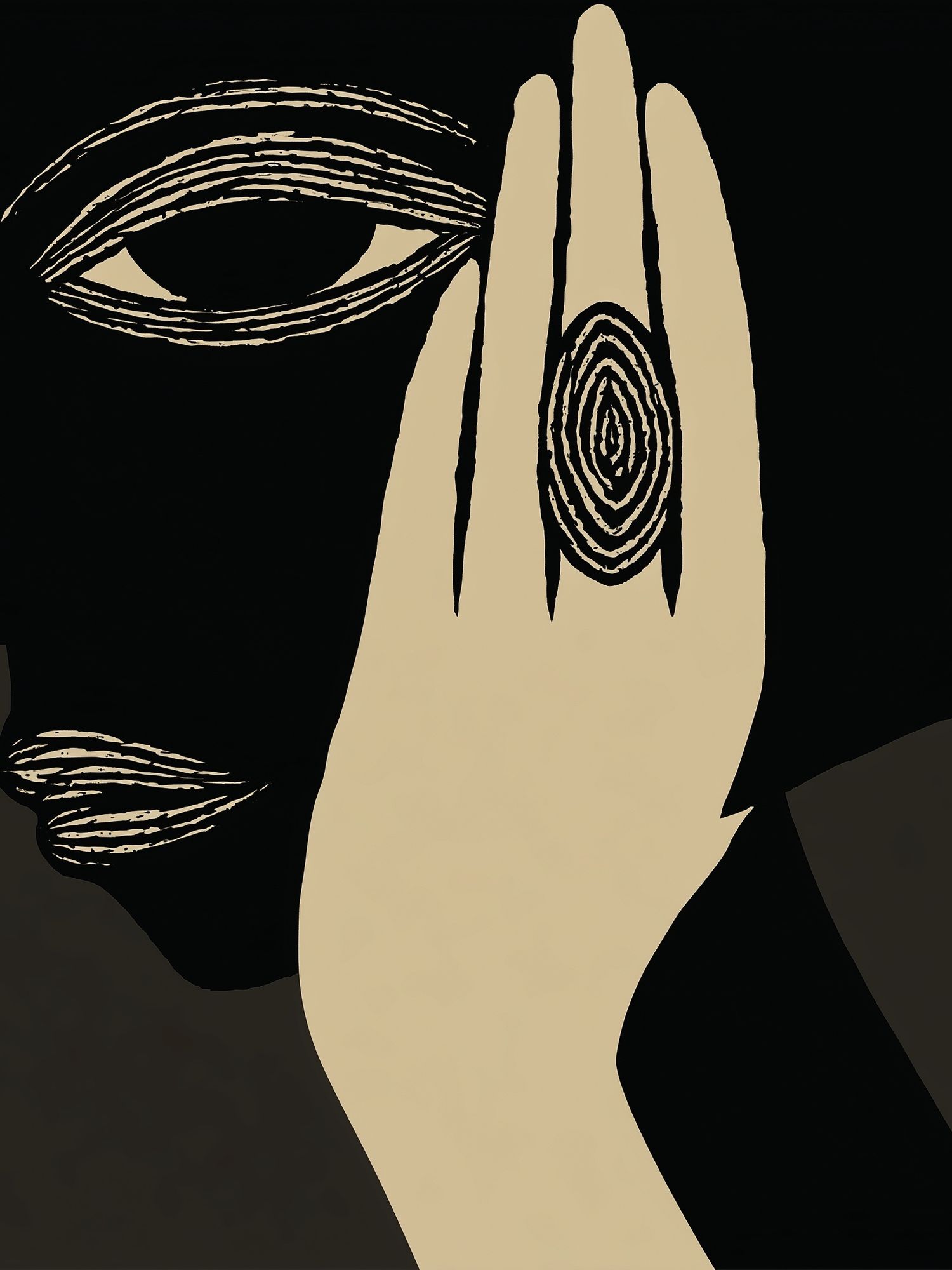 Abstract Face Line Art Poster. poster detail