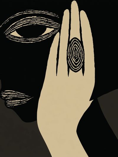 Abstract Face Line Art Poster. poster