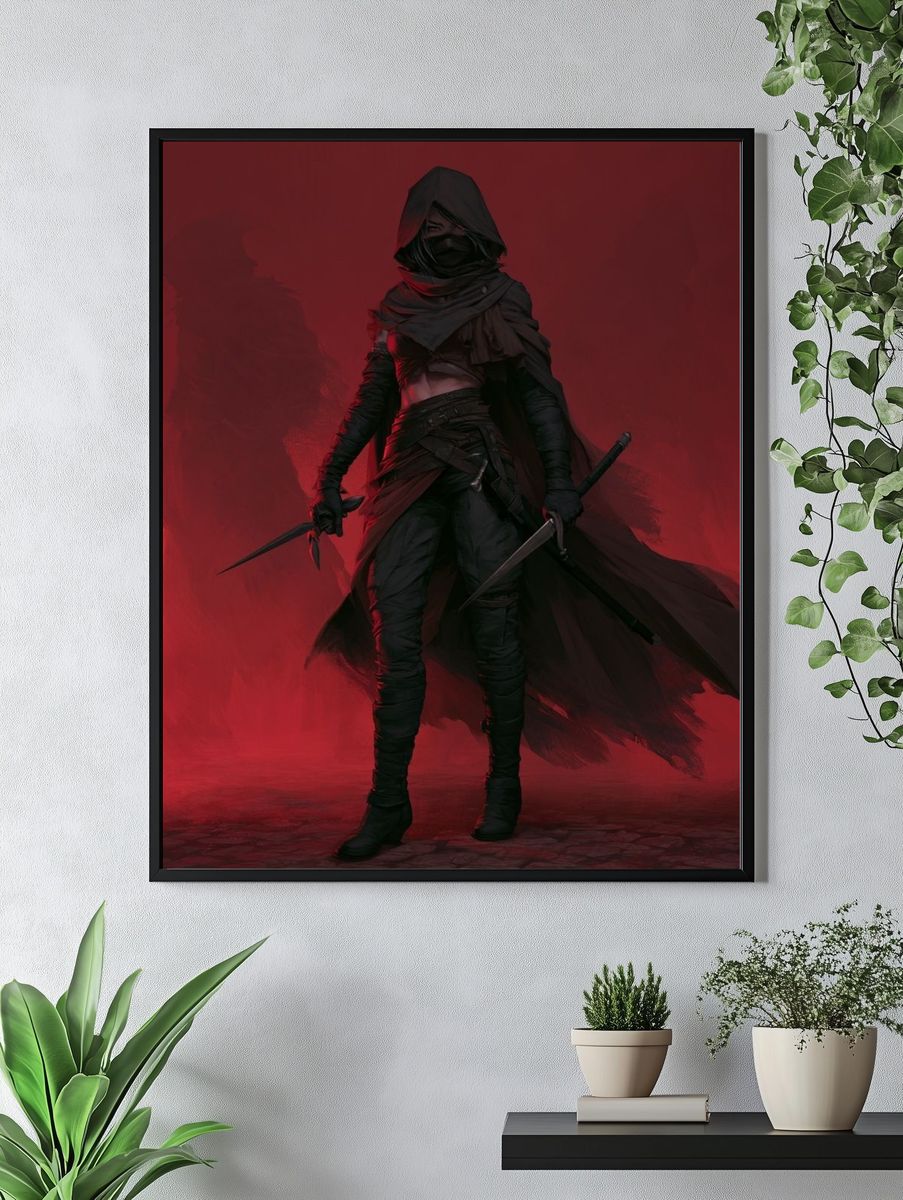 Shadow Assassin Digital Art Poster. — room view 4