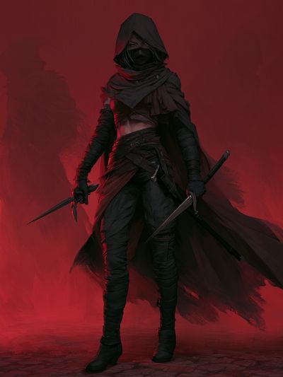 Shadow Assassin Digital Art Poster.