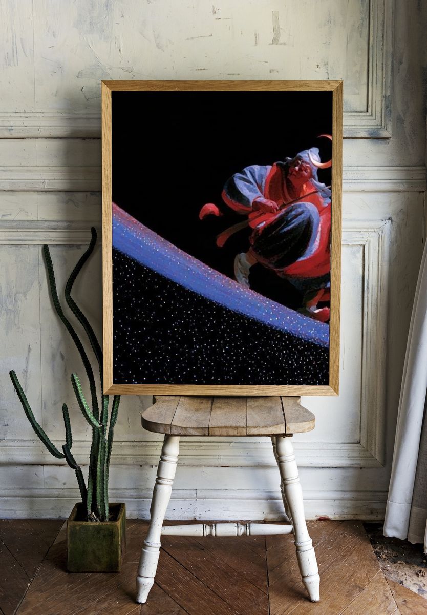 Celestial Rider Illustration Poster. room preview