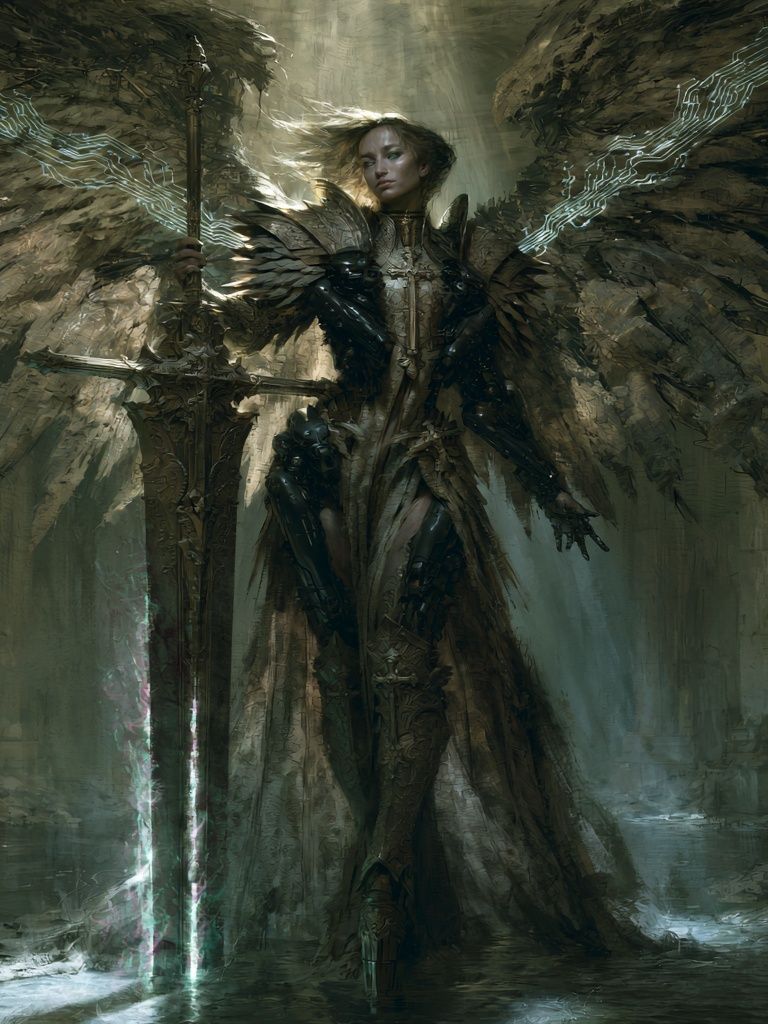 Winged Warrior Fantasy Print. poster — illustration art