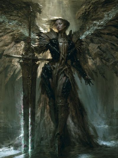 Winged Warrior Fantasy Print. poster