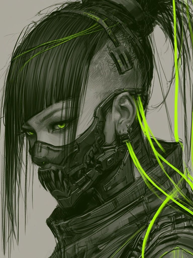 Cyberpunk Portrait Illustration Poster. poster — illustration art