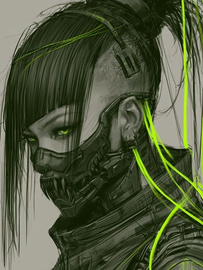 Cyberpunk Portrait Illustration Poster. poster