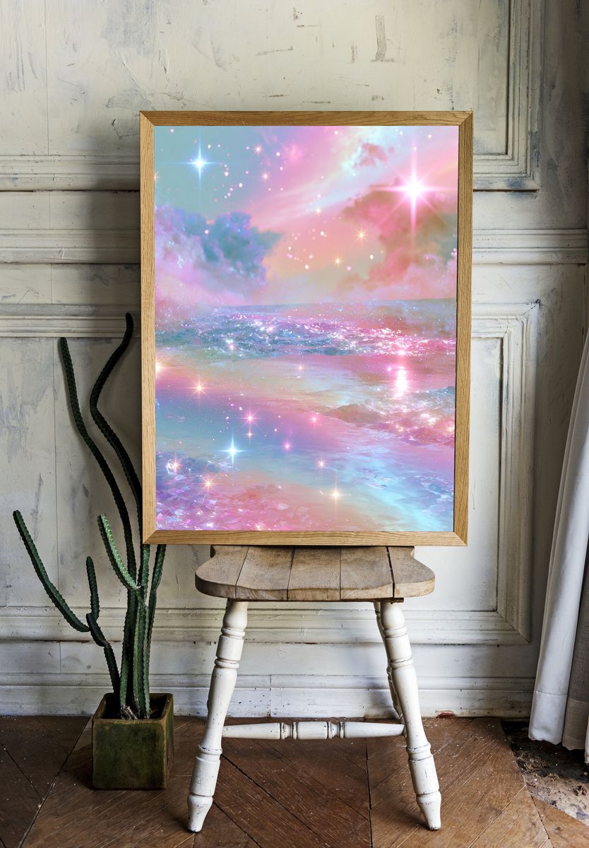 Pastel Dreamscape Seascape Poster. — room view 1