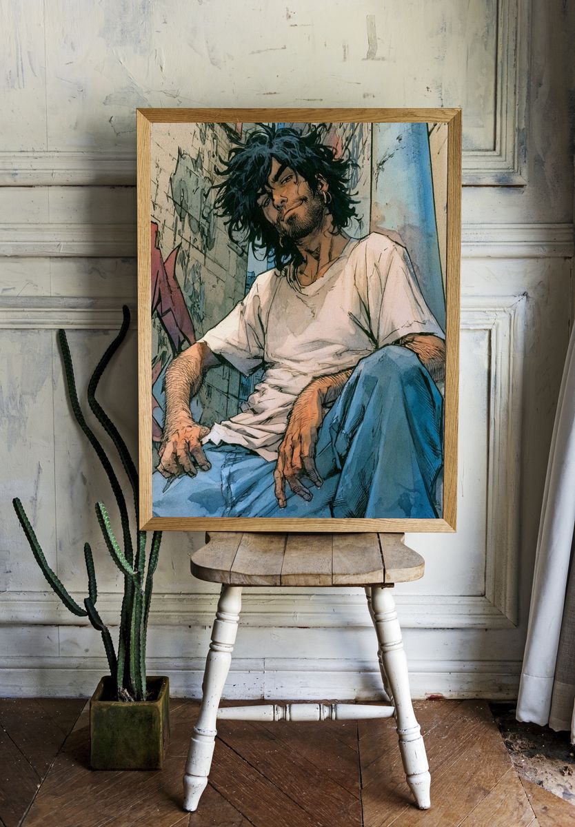 Graffiti Alley Portrait Illustration Poster. — room view 1