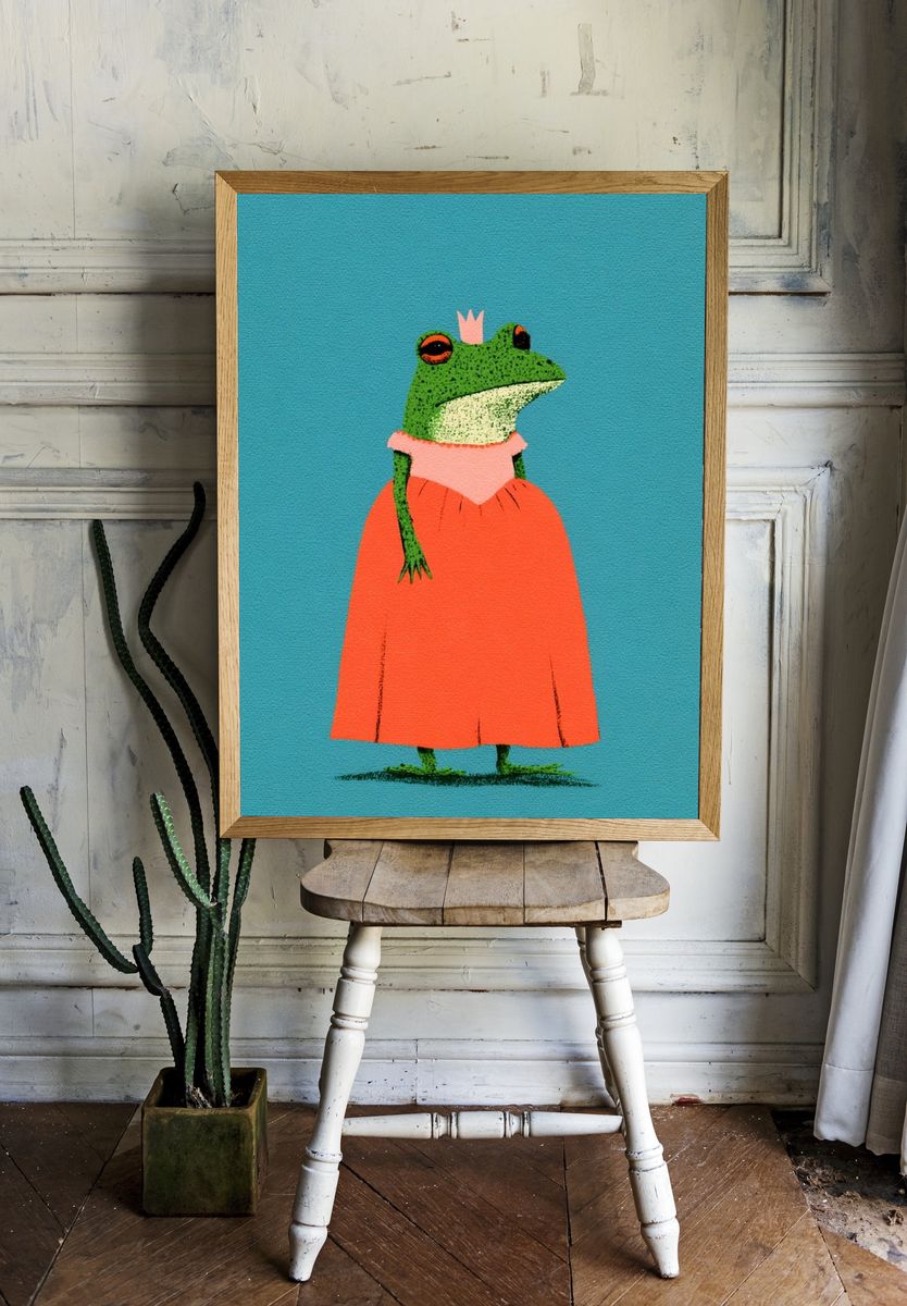 Princess Frog Illustration Poster. — room view 1