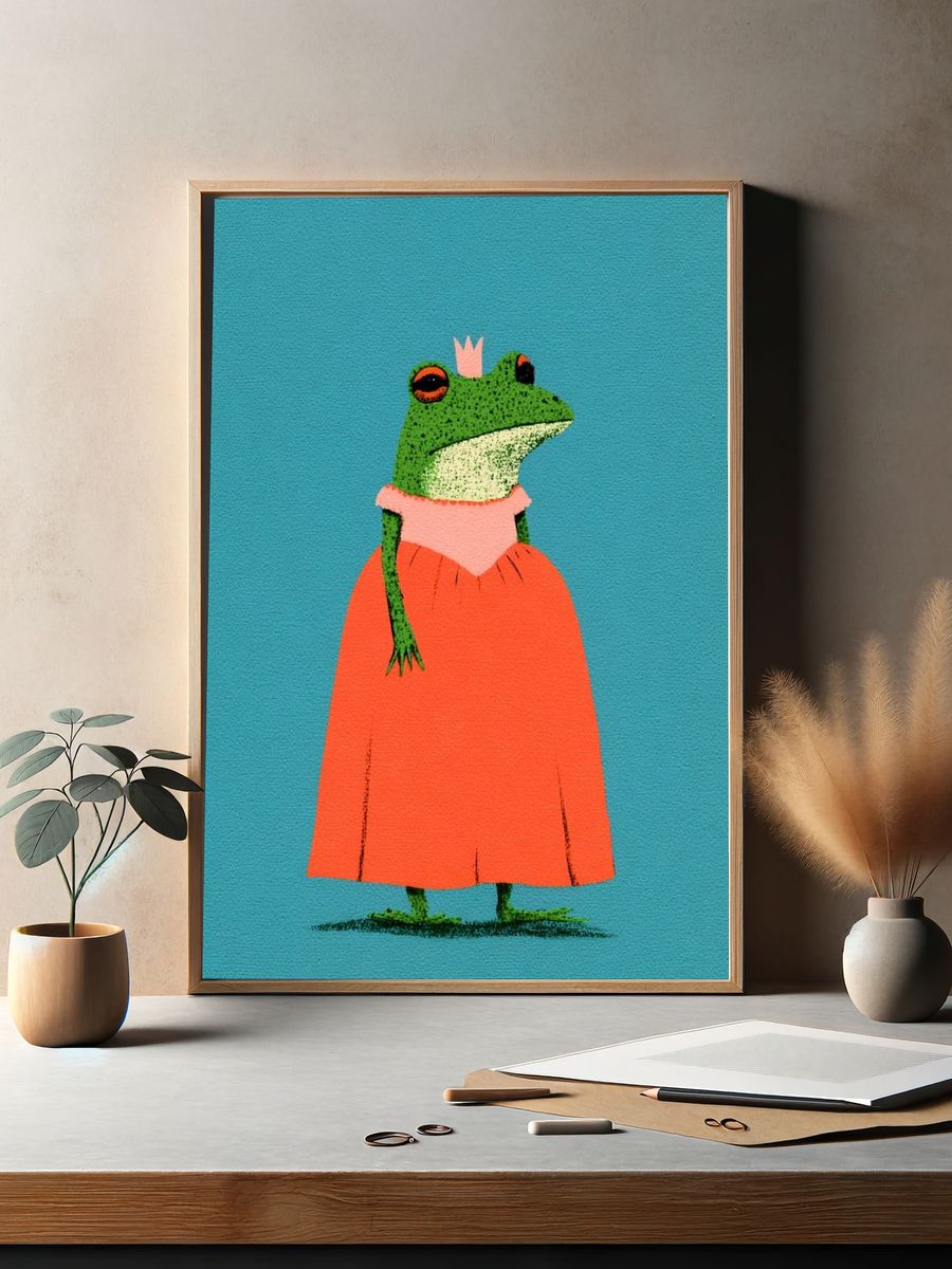 Princess Frog Illustration Poster. — room view 2