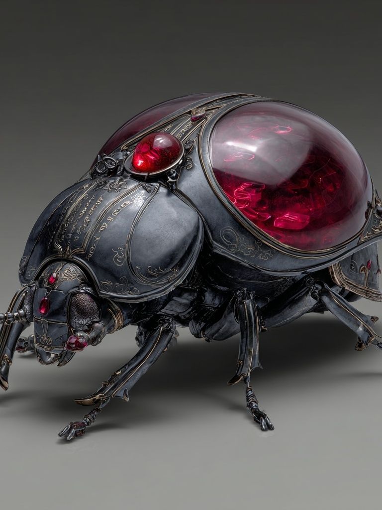 Gothic Jewel Beetle Digital Art Print. poster — illustration art