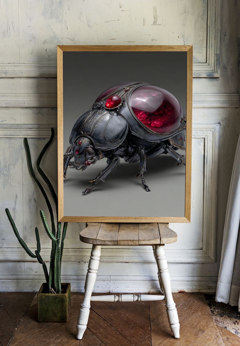 Gothic Jewel Beetle Digital Art Print room preview