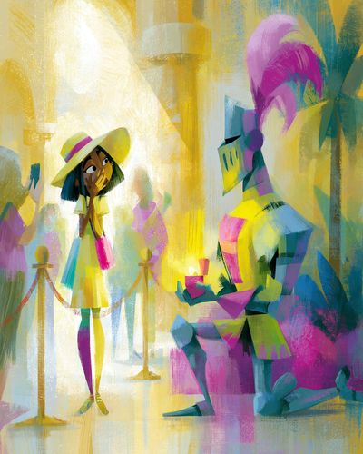 Stylized Couple Illustration Poster. poster print