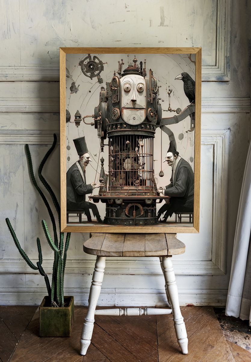Surreal Mechanical Orchestra Print. room preview