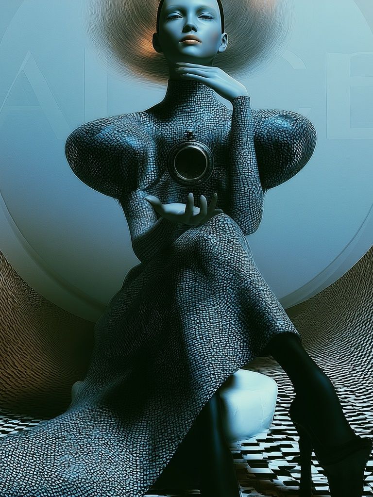 Surreal Futuristic Figure Print. poster — illustration art
