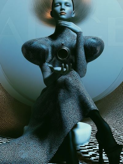 Surreal Futuristic Figure Print. poster