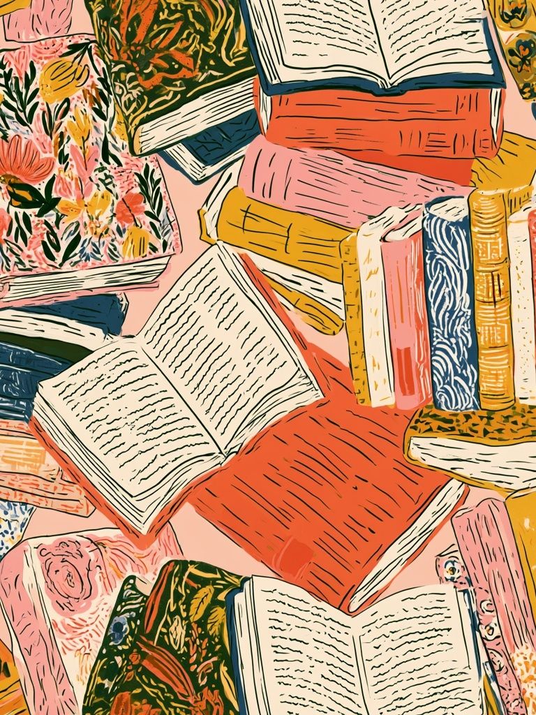 Colorful Books Illustration Poster. poster — illustration art