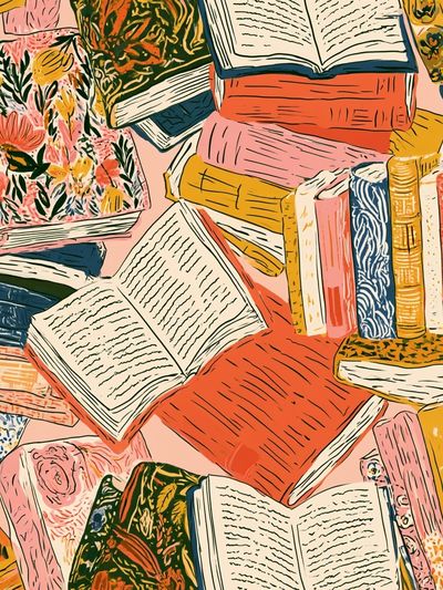 Colorful Books Illustration Poster. poster