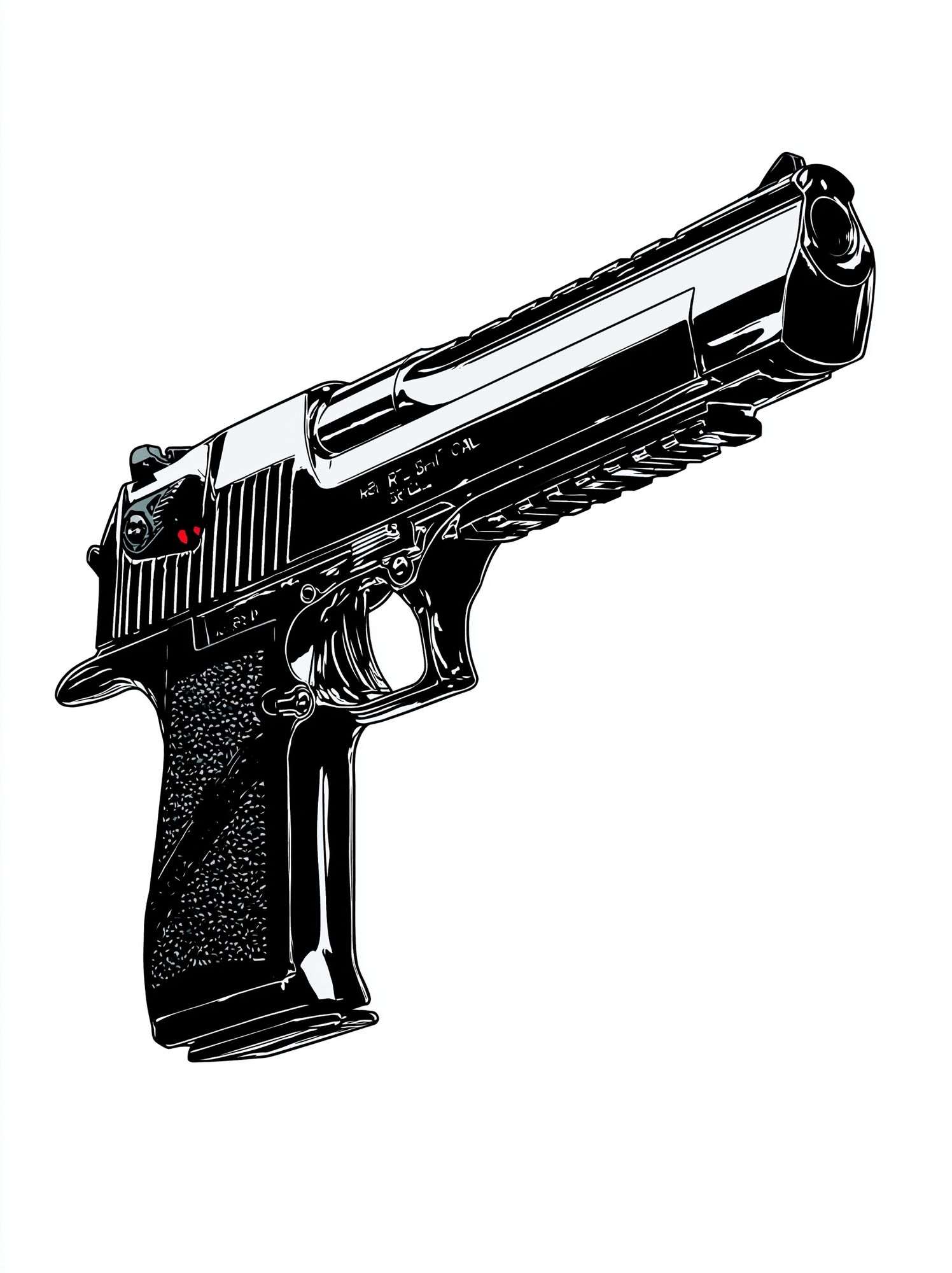 Handgun Line Art Poster. poster detail