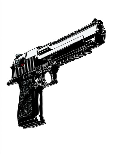 Handgun Line Art Poster. poster