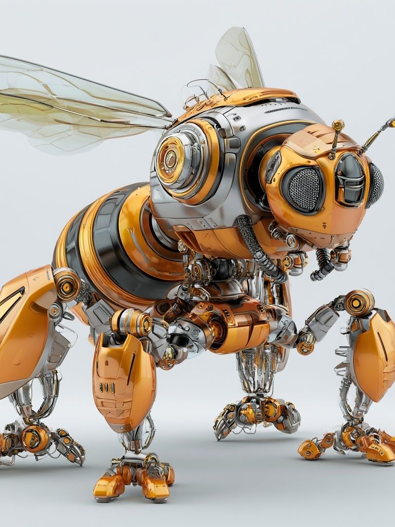 Mechanical Bee Digital Art Poster. poster — illustration art