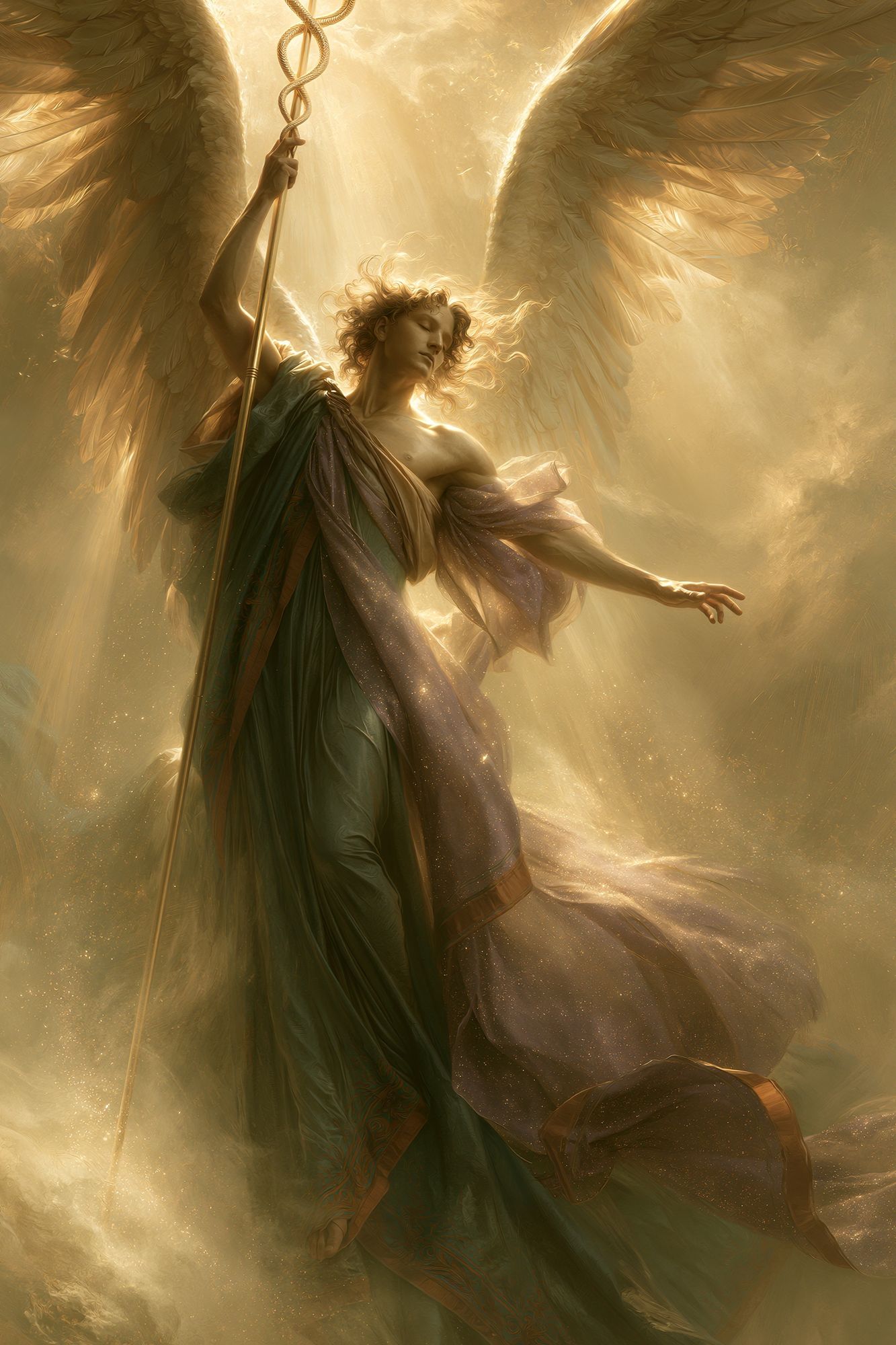 Winged Angel Fantasy Print. poster — illustration art