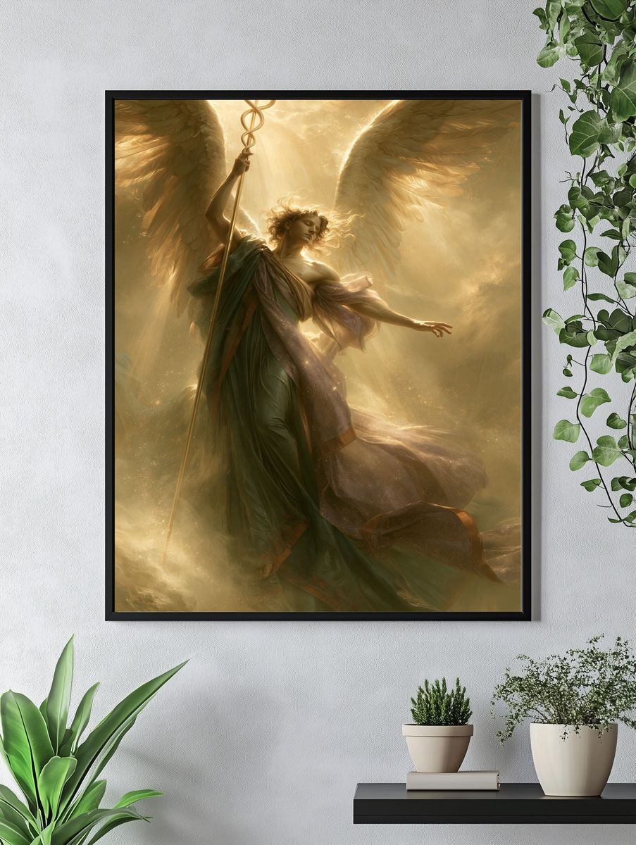Winged Angel Fantasy Print. — room view 4