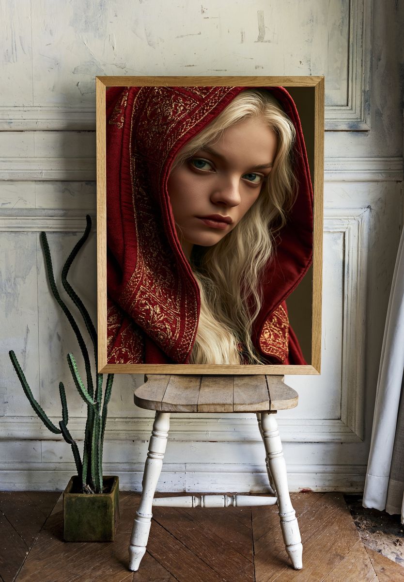 Mystic Hooded Portrait Print. — room view 1