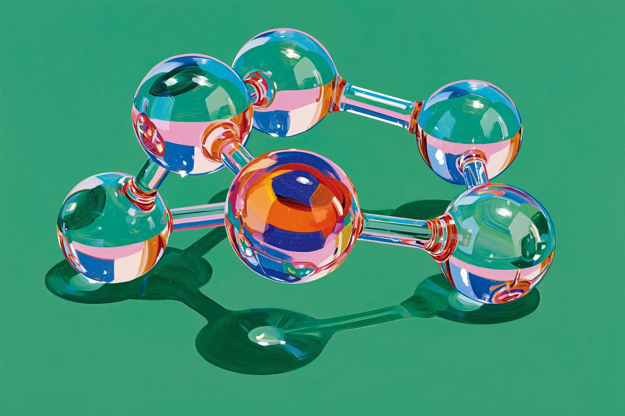 Colorful Molecular Structure Poster. poster — illustration art