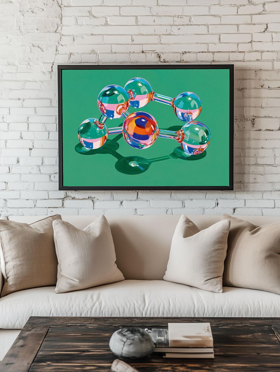 Colorful Molecular Structure Poster. — room view 1