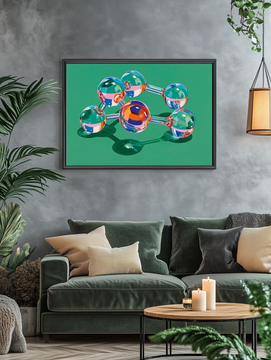 Colorful Molecular Structure Poster. — room view 4