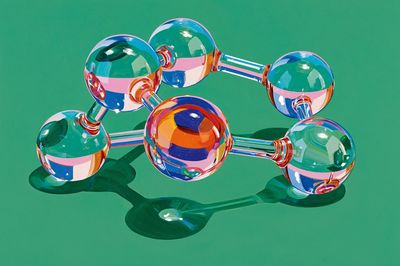 Colorful Molecular Structure Poster. poster