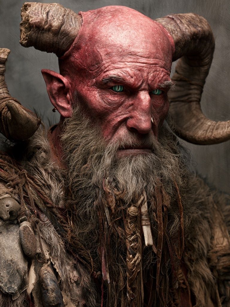 Horned Demon Portrait Print. poster detail