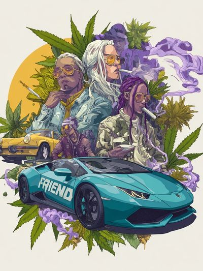 Cannabis Culture Illustration Poster. poster print