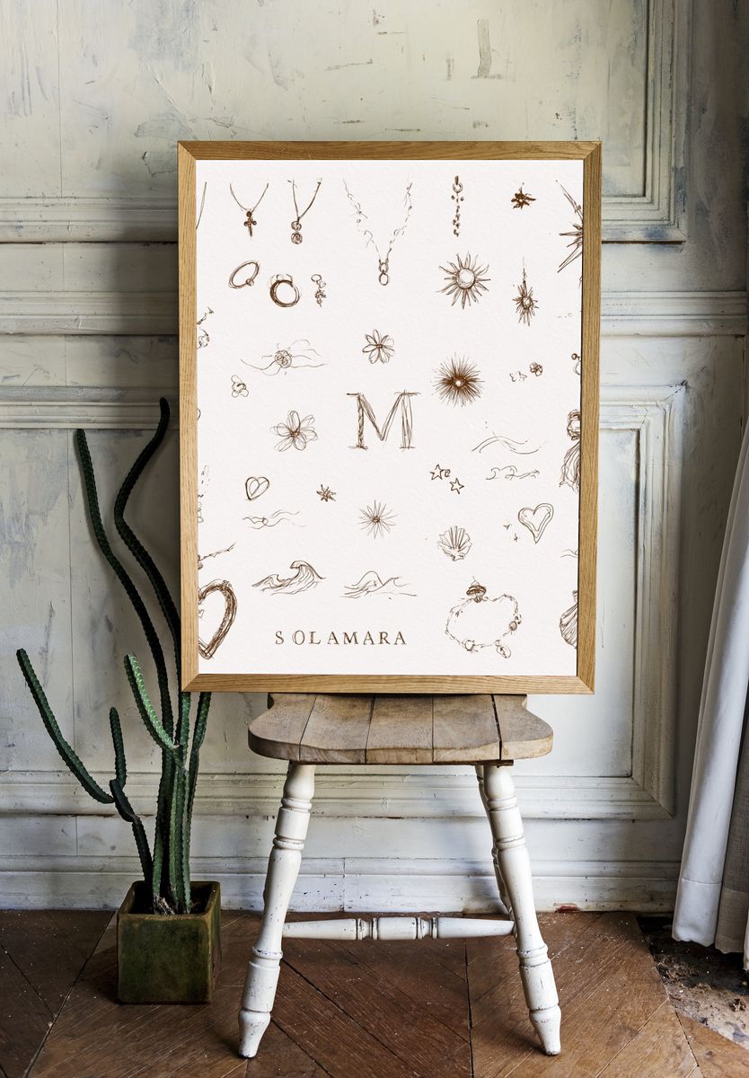 Solamara Jewelry Sketch Poster. room preview