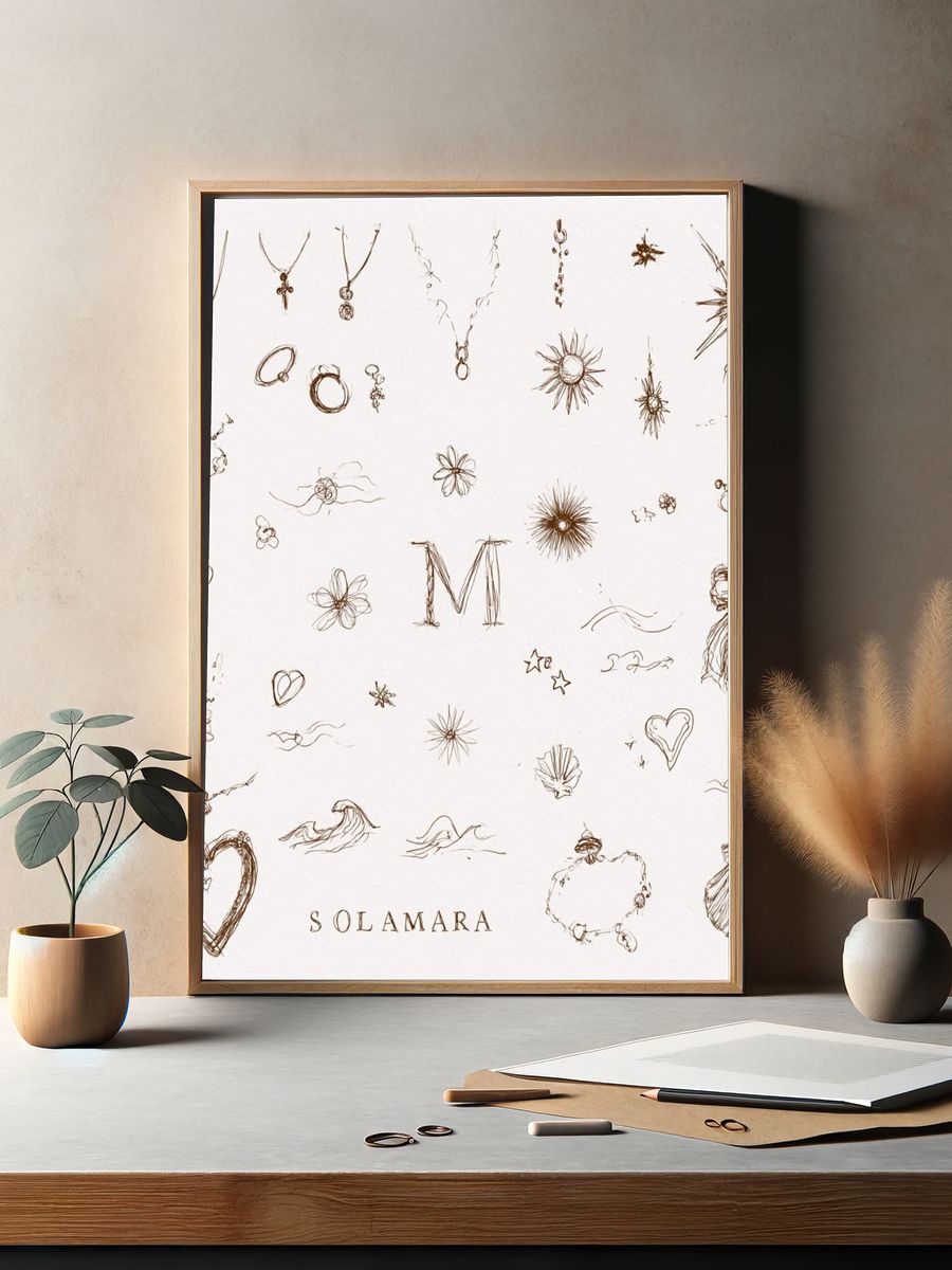 Solamara Jewelry Sketch Poster. — room view 2