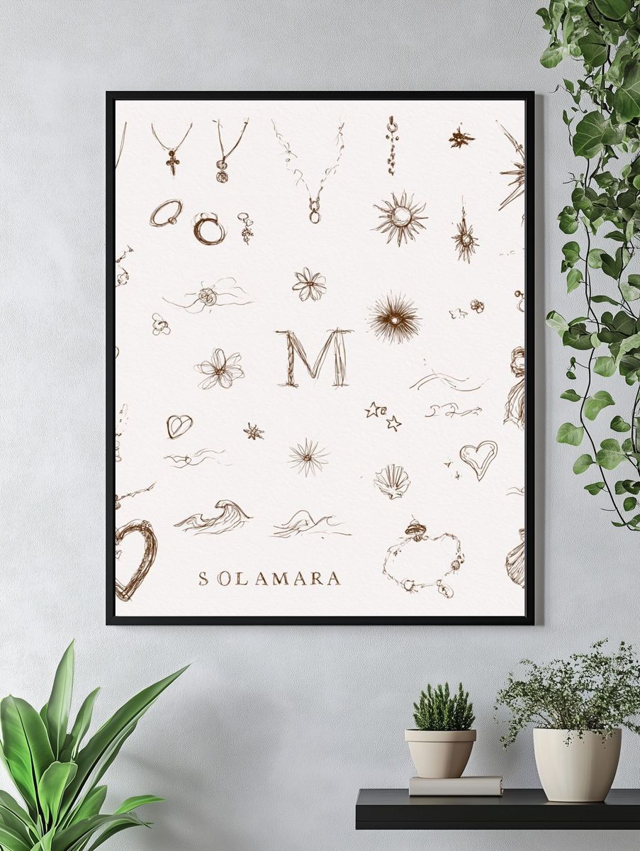 Solamara Jewelry Sketch Poster. — room view 4