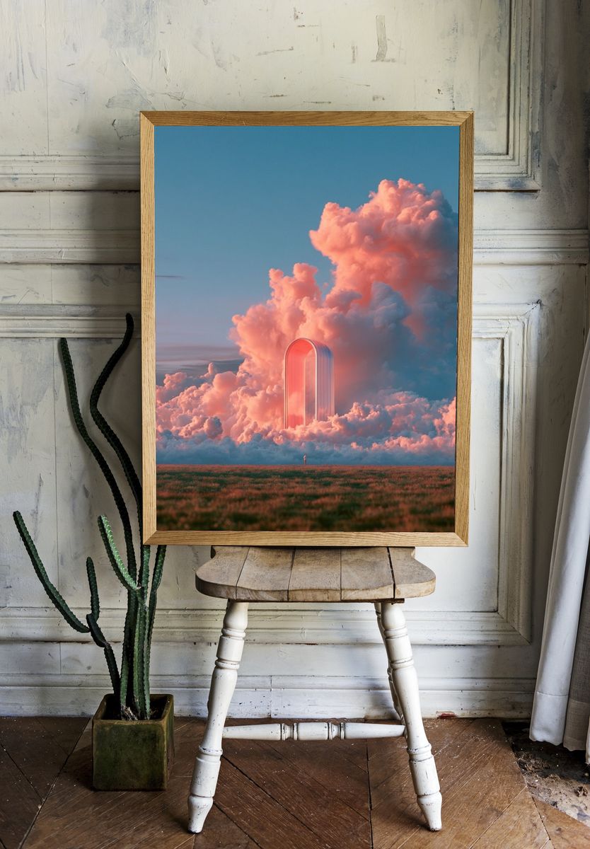 Dream Portal Cloudscape Print. — room view 1
