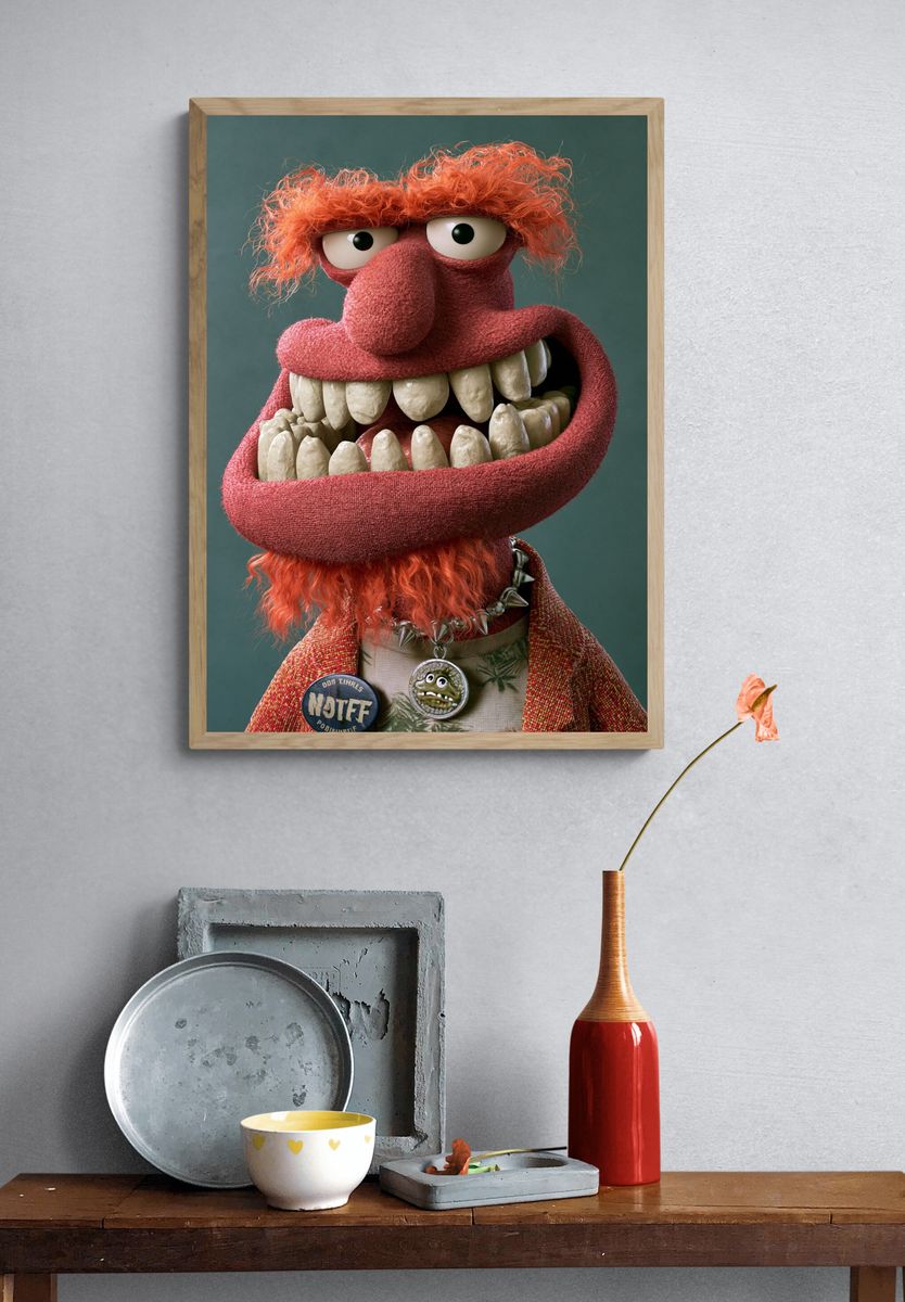 Muppet Monster Portrait Print. — room view 3