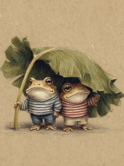 Frog Friends Illustration Poster. poster