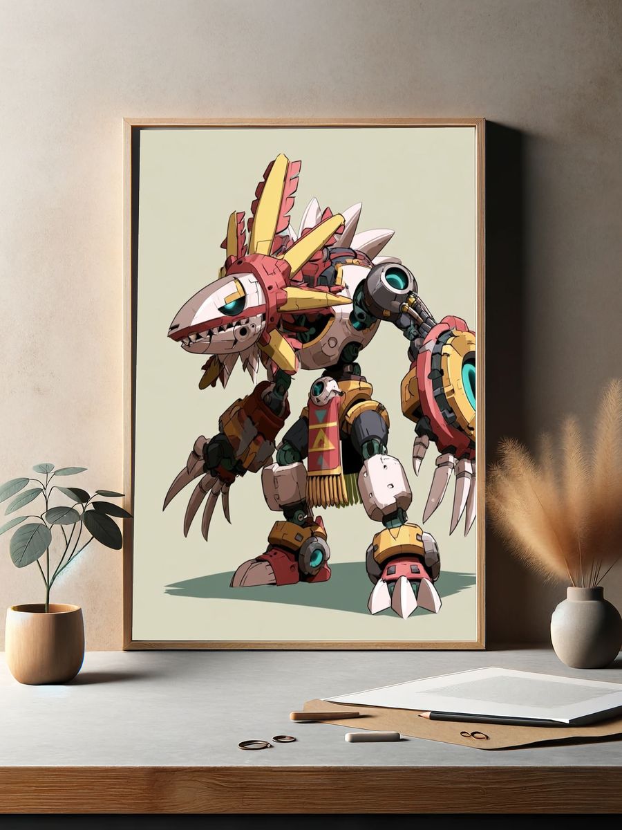 Mechanical Beast Illustration Poster. — room view 2
