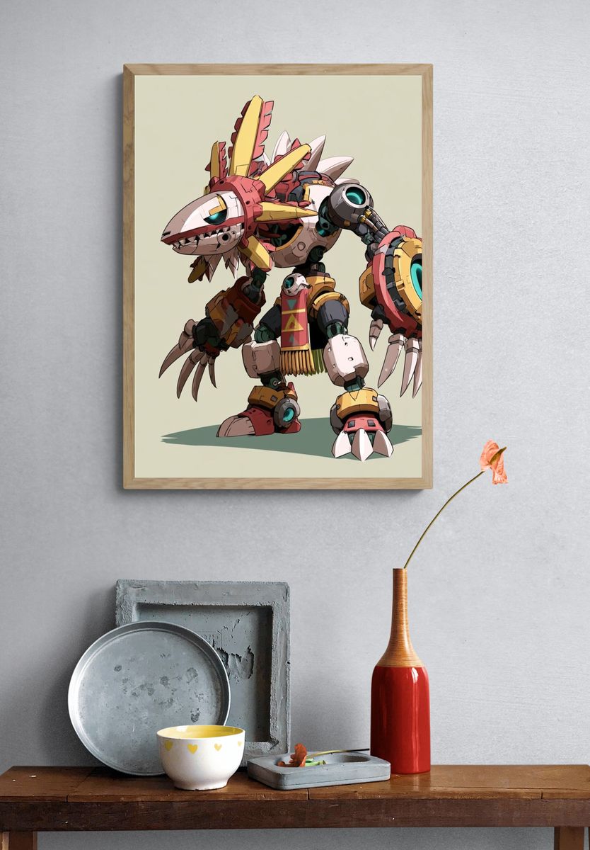 Mechanical Beast Illustration Poster. — room view 3